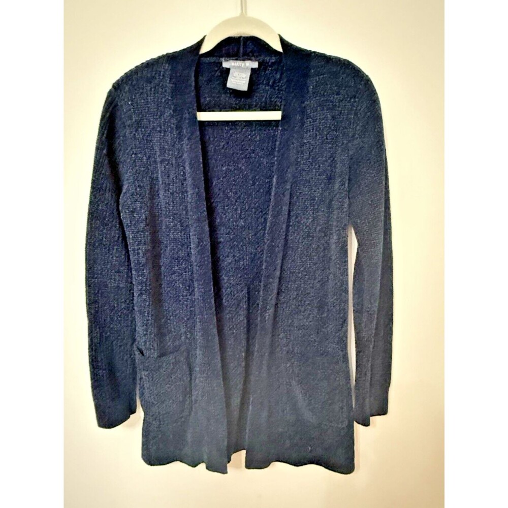 Matty M Blue Long Cardigan with Pockets - Small
